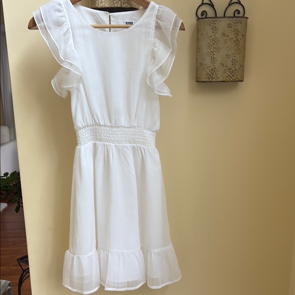 BB Dakota Steve Madden Elegant White Ruffle Dress